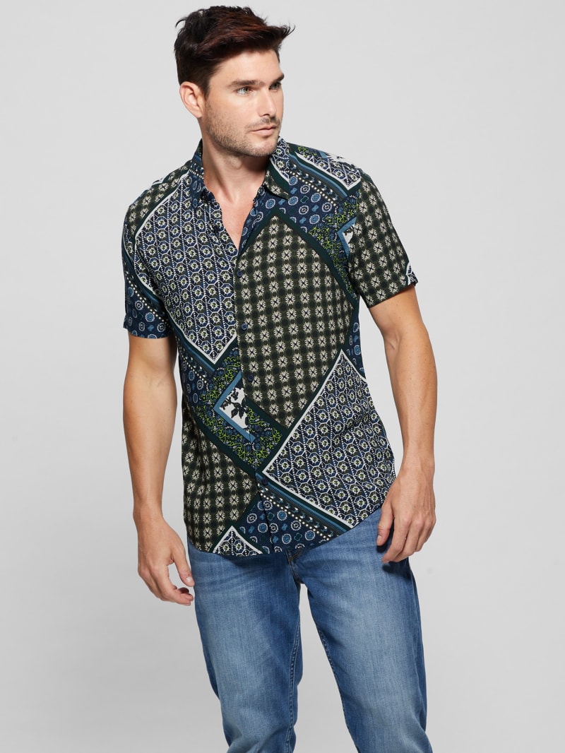 Eco Rayon Scarf Shirt | GUESS