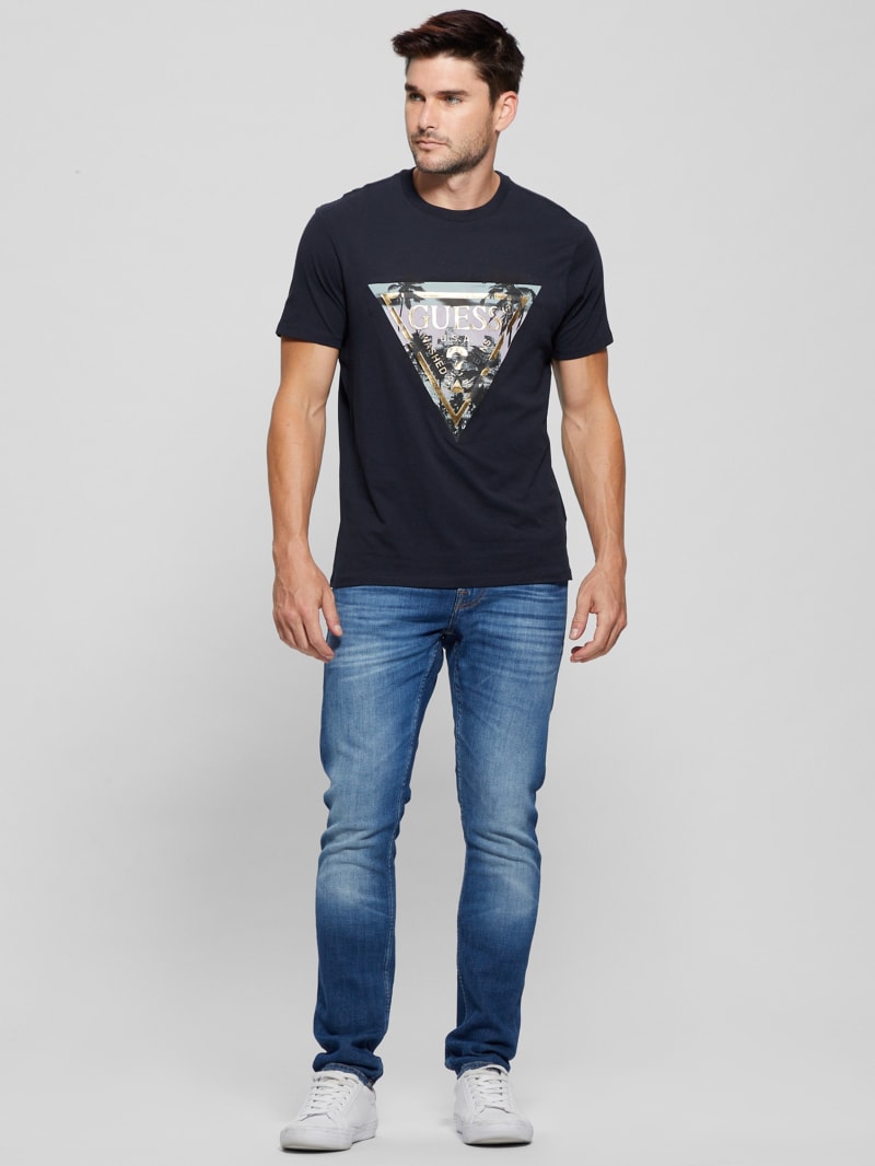 Guess logo t shirt mens shop