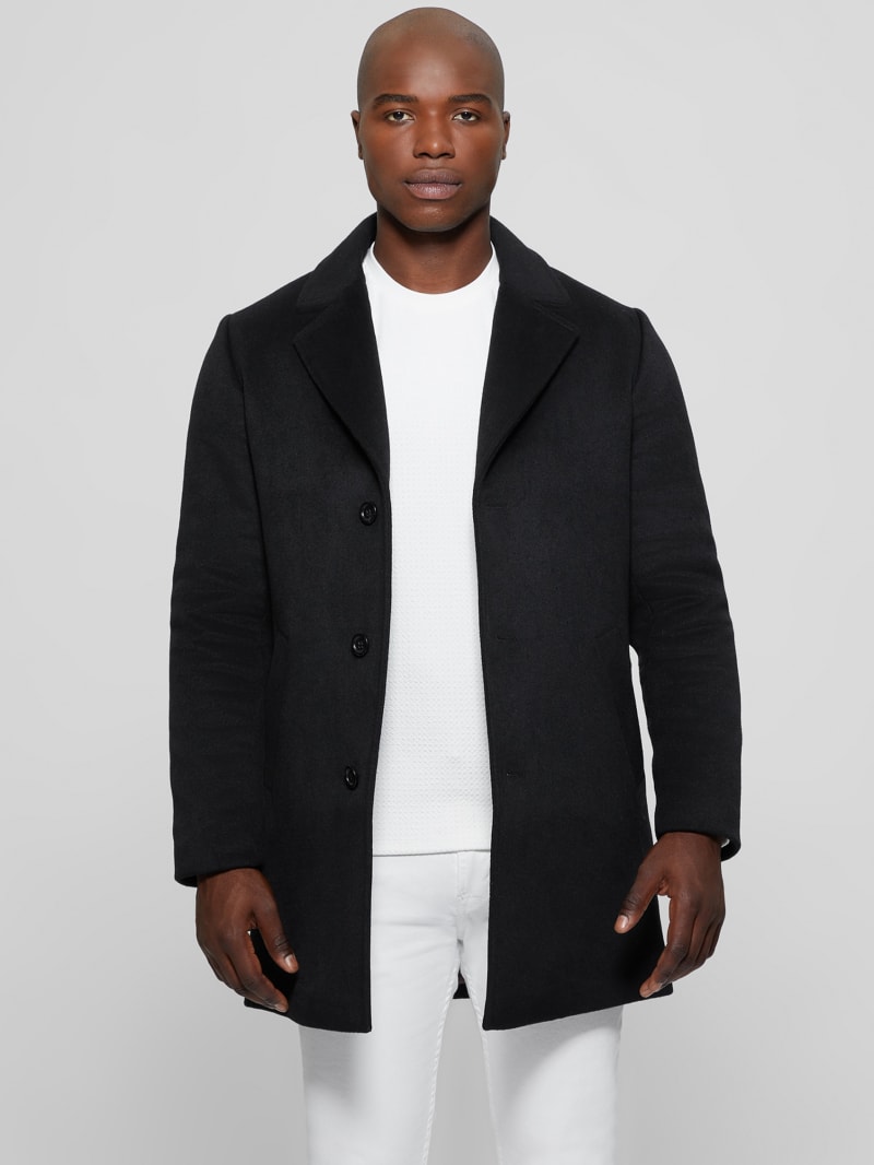 Guess wool coat mens sales