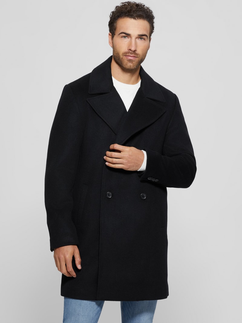 Bel Air Melton Wool-Blend Peacoat | GUESS