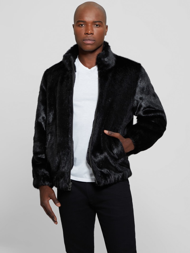 Guess faux fur bomber store
