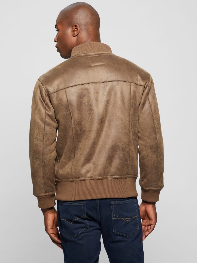 Faux Suede Aviator Jacket GUESS