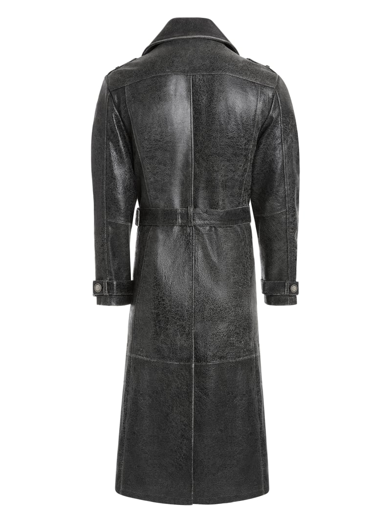 crackle leather trench