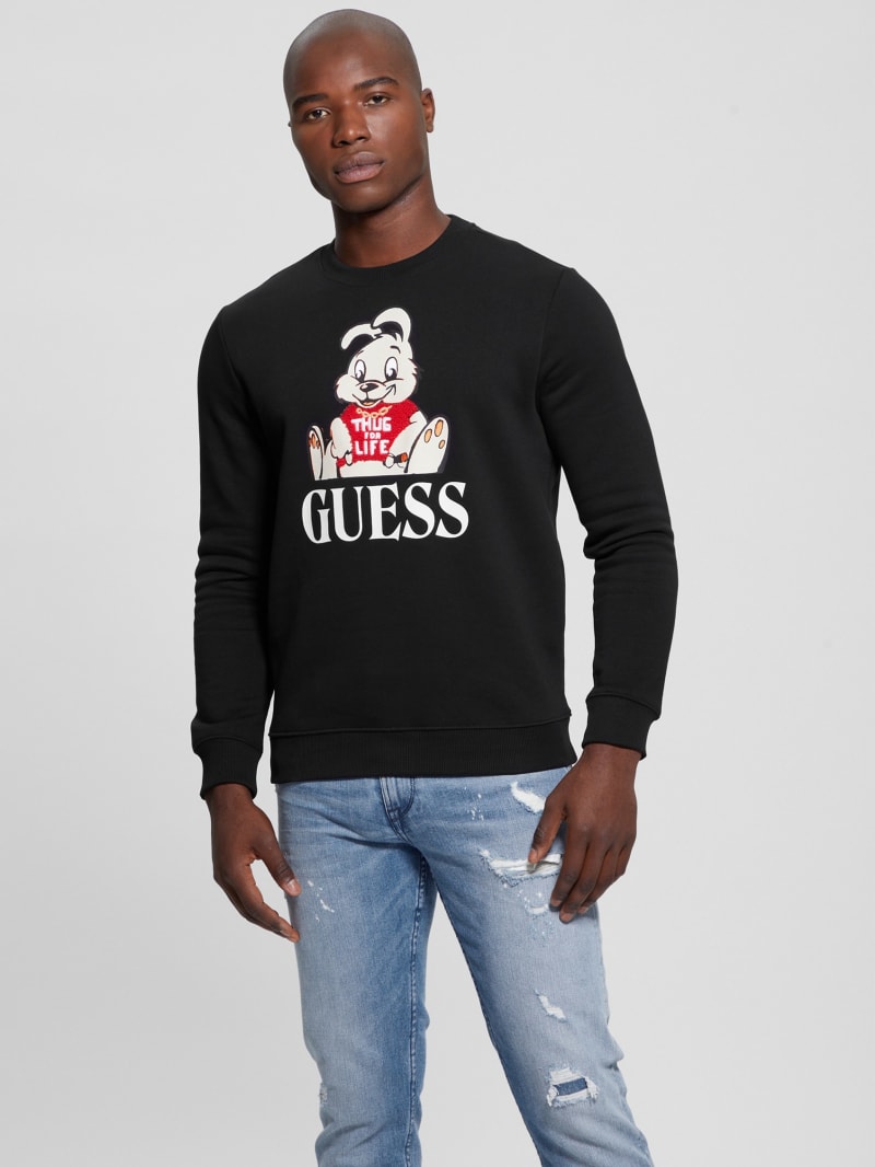 GUESS® GOLDEN-EFFECT SHEER SWEATER