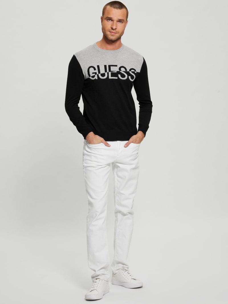 Eco Alex Silk-Blend Color-Block Sweater | GUESS Canada