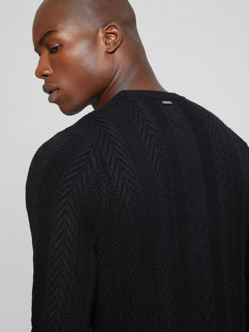 Eco Ethan Cable Knit Sweater GUESS Canada