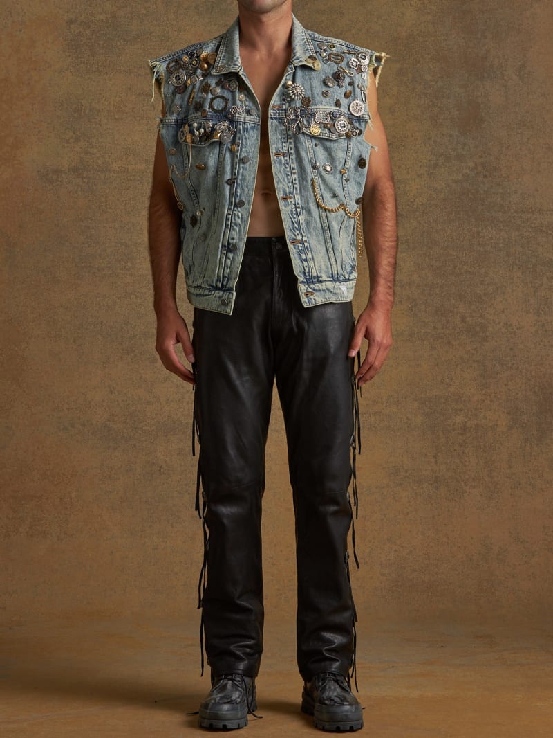 embellished denim vest | GUESS