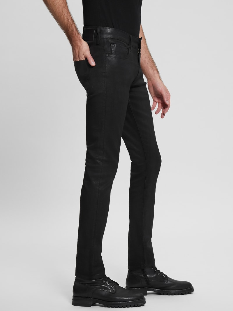 Amber Coated Skinny Jeans Black – Carolina