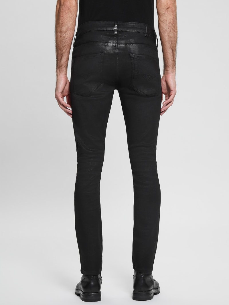 Metallic Black Coated Skinny Jeans | FreeSpirits | SilkFred US