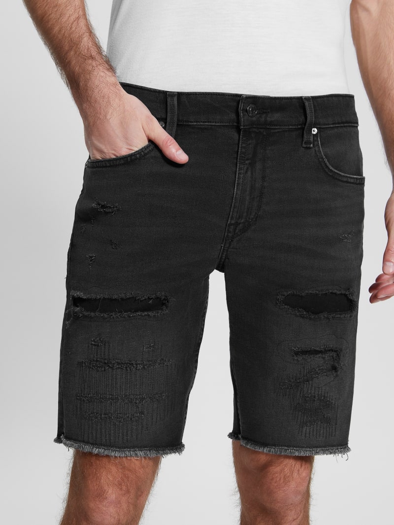 Rip and Repair Regular Fit Denim Shorts GUESS