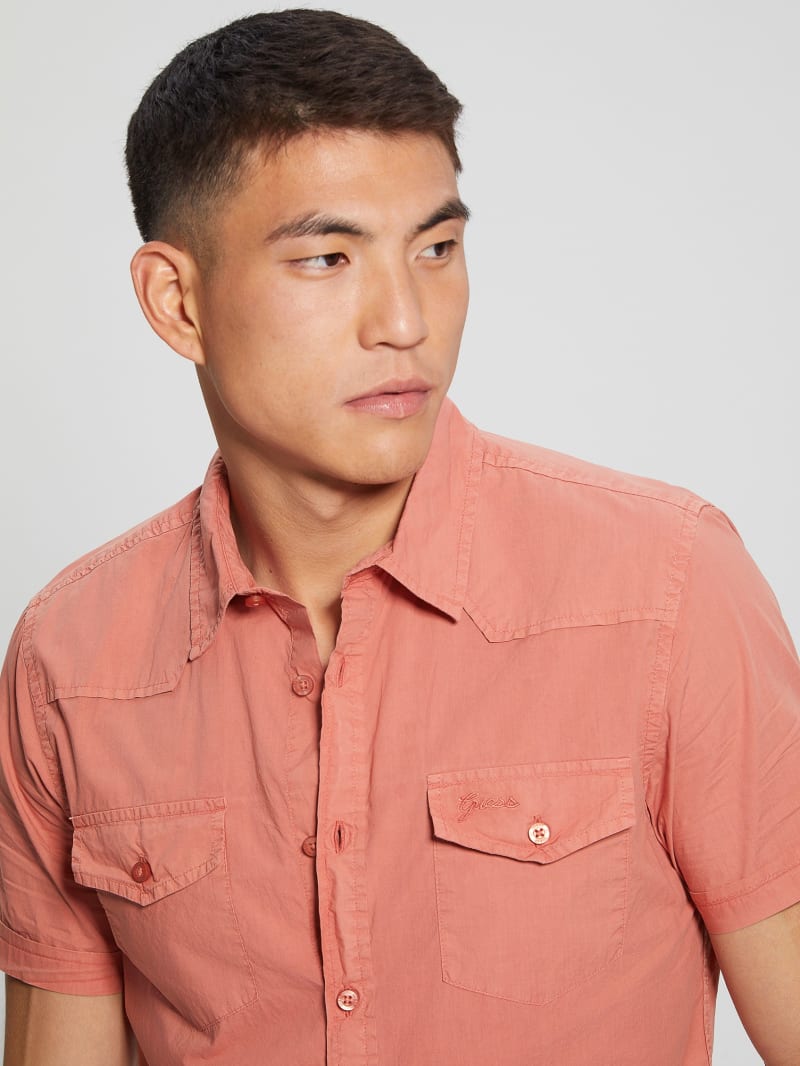 Pink guess shirt men on sale