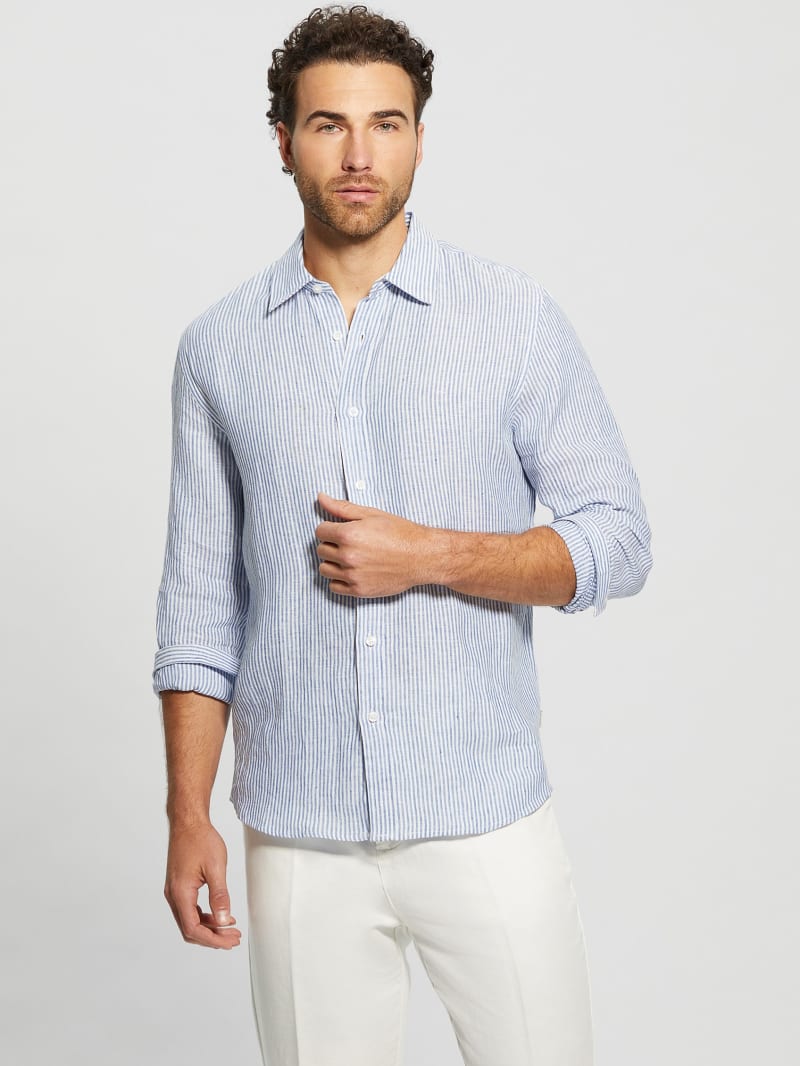 ★★ ★★ Regular Striped Linen Shirt T22F3WSH0 Striped Linen Shirt | Men's shirts | Cortefiel
