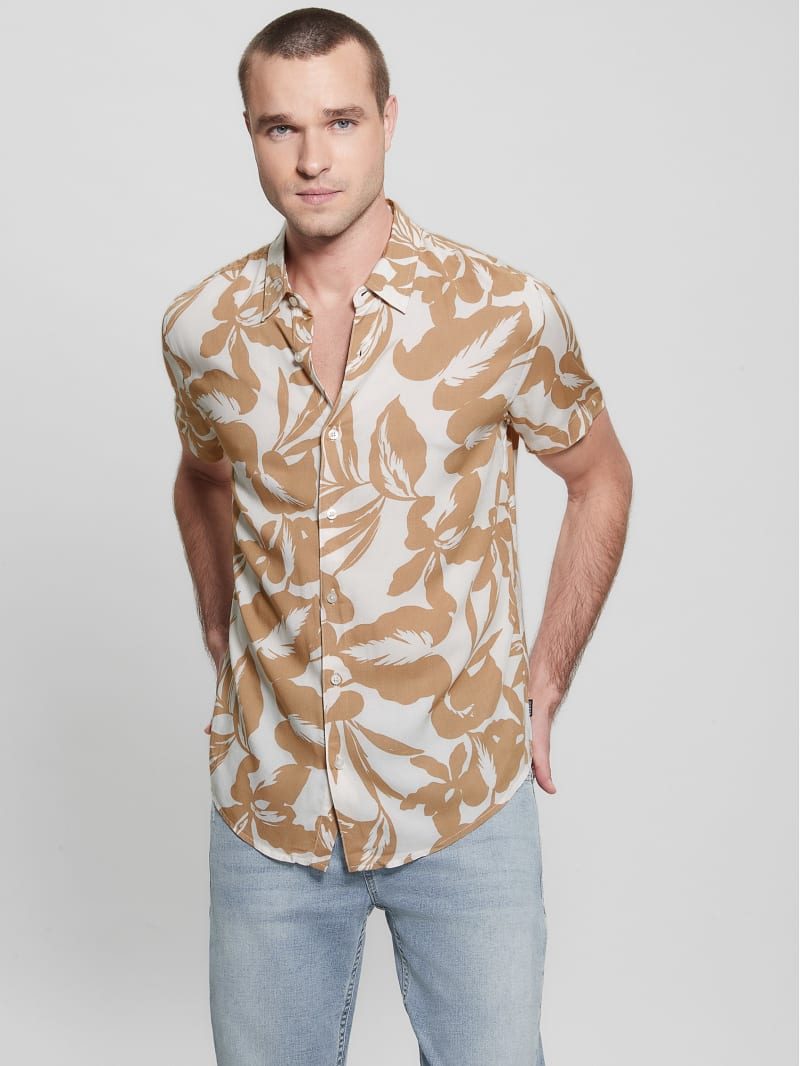 Eco Rayon Retro Palm Shirt