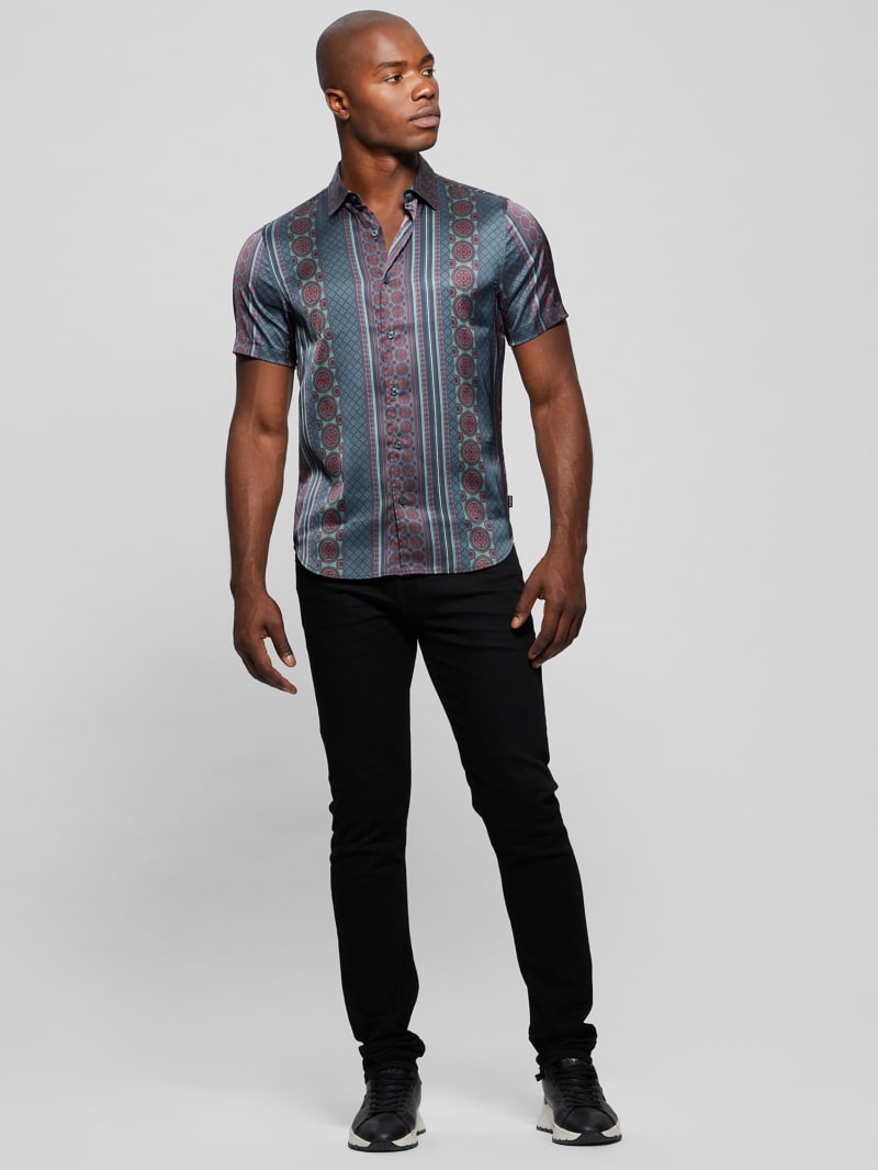 Guess striped shirt outfit hot sale