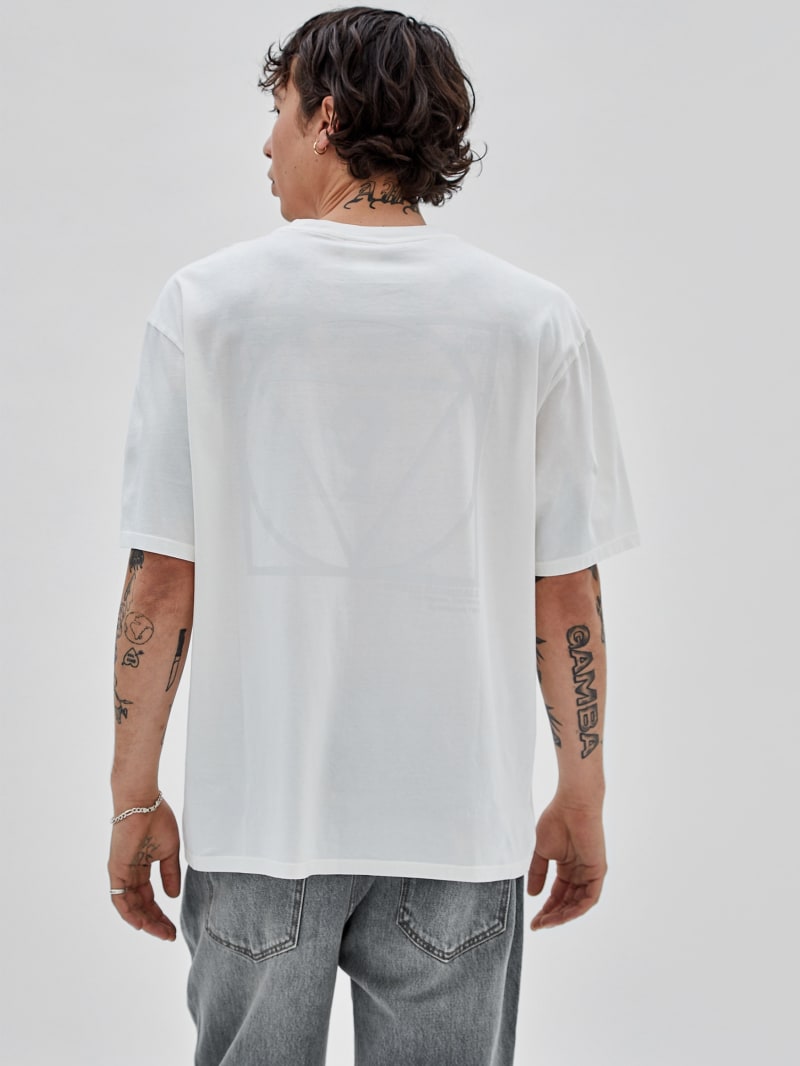 Guess originals oversized triangle logo tee sale
