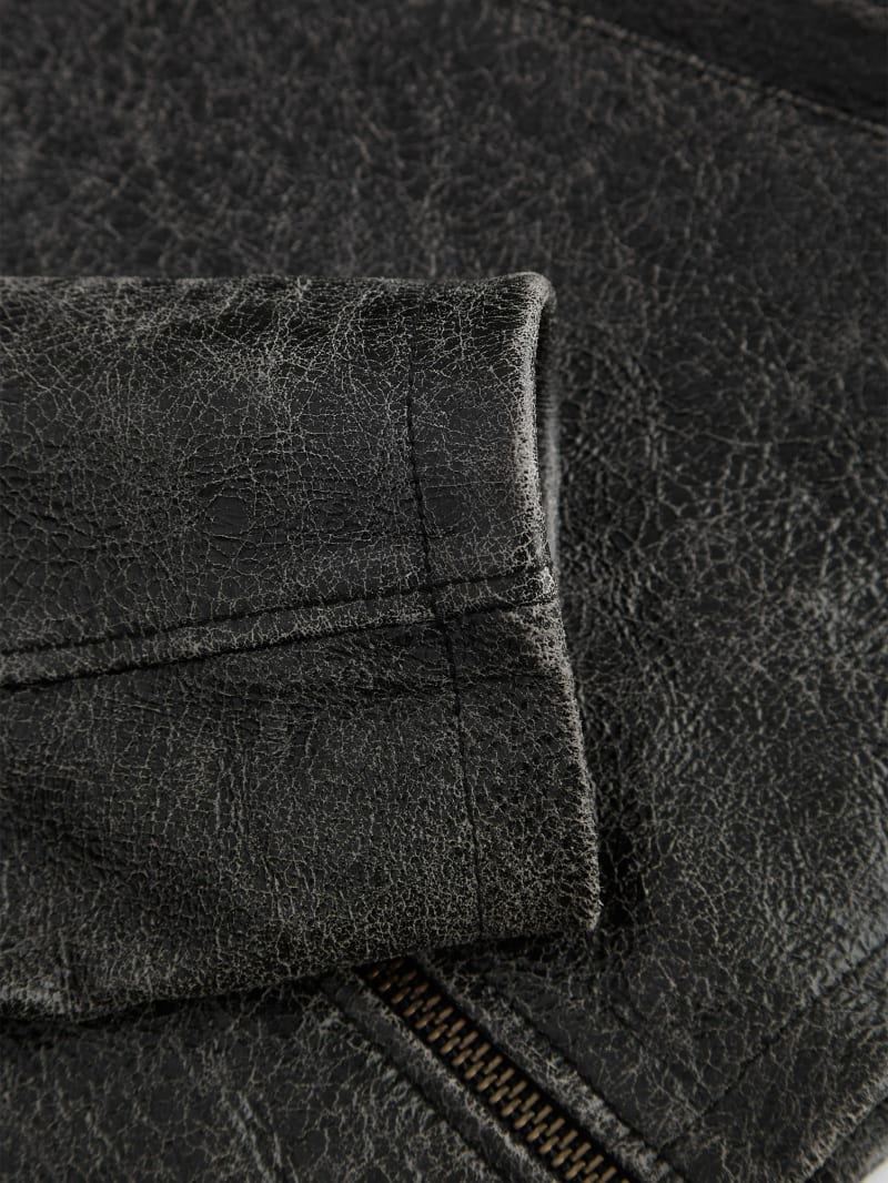 ジャケットその他 IONSEOUL Crack Washing Leather Jumper crackle leather jacket | GUESS