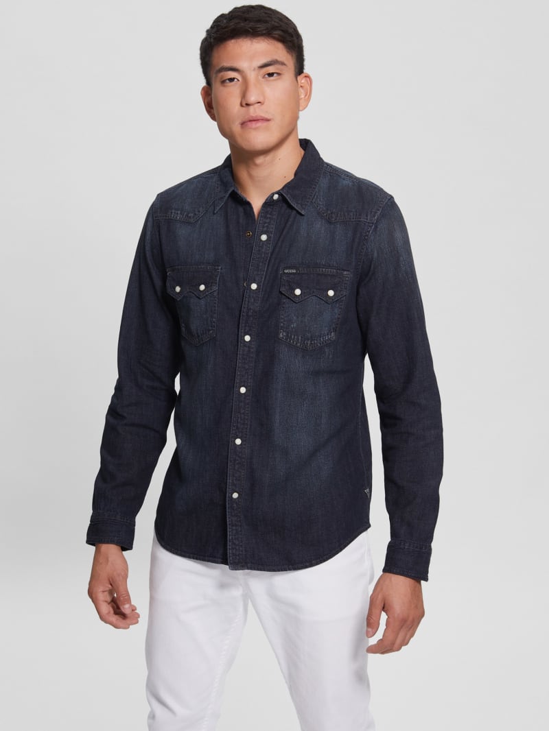 Regular-Fit Denim Western Shirt | GUESS Canada