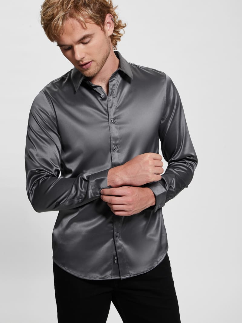 Grey clearance shiny shirt
