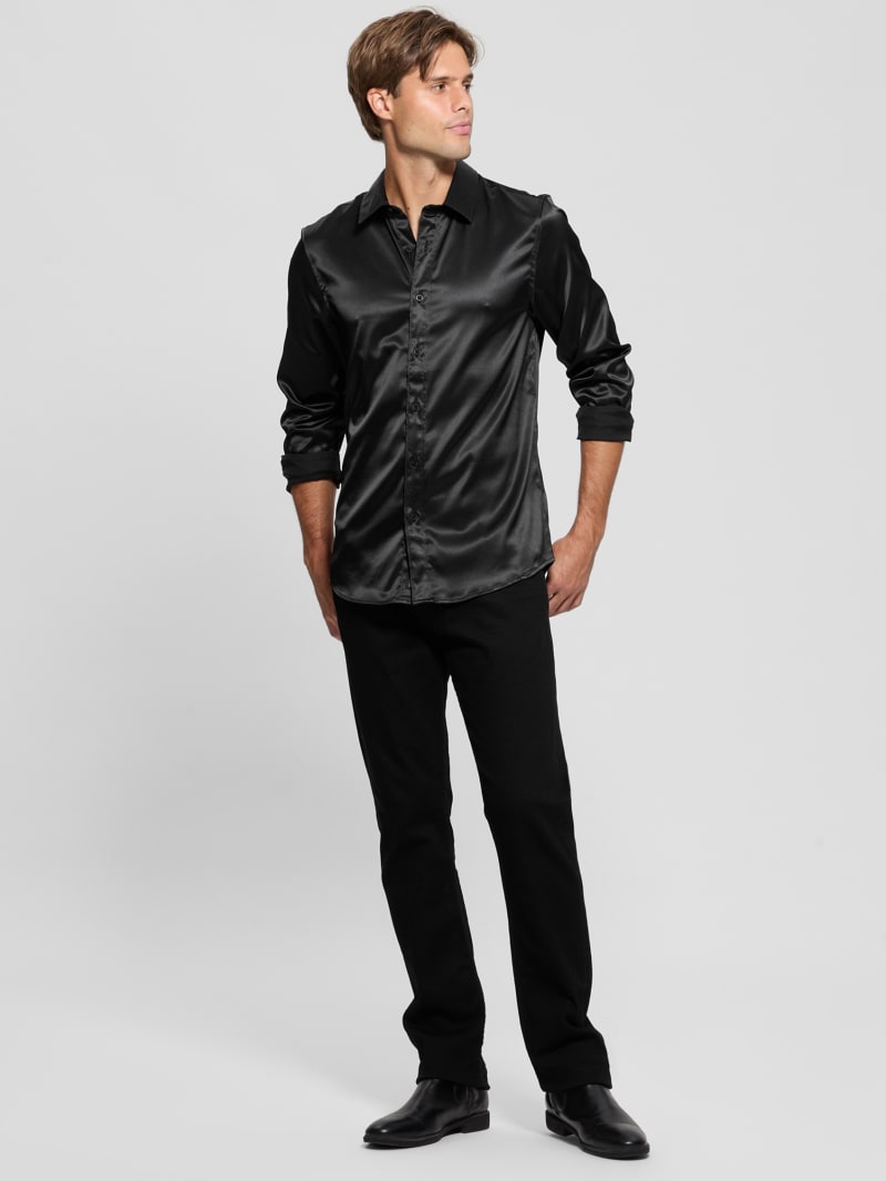 Guess black long sleeve shirt hotsell