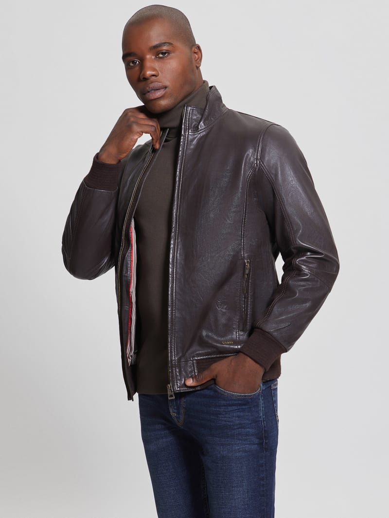 Soft Leather Jacket GUESS Canada