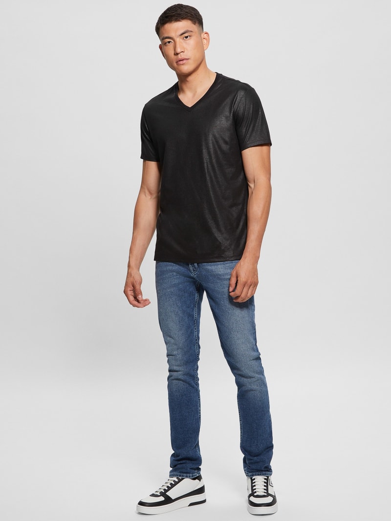 Guess v neck t shirt mens discount