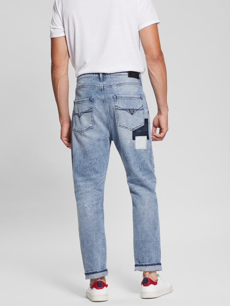Eco Patchwork Relaxed Tapered Cropped Jeans