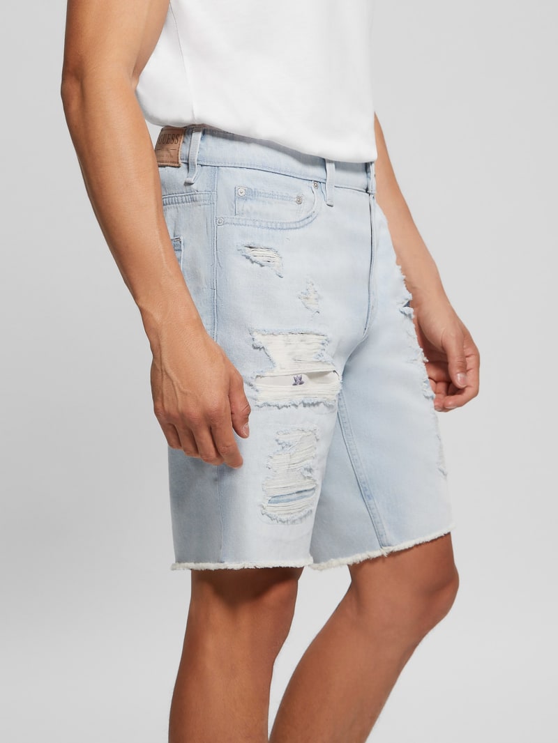 Rip and Repair Regular Fit Denim Shorts