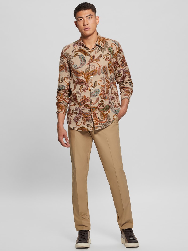 Eco Island Paisley Linen Shirt | GUESS Canada