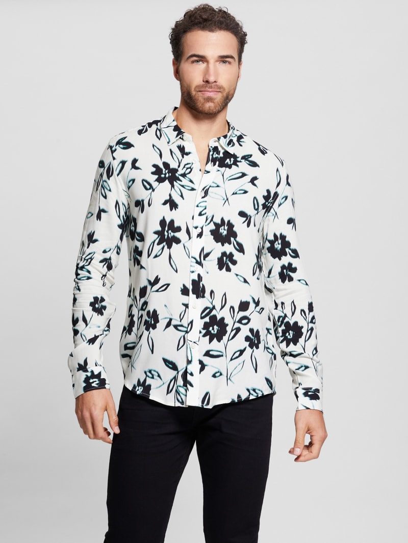 Eco Ikat Floral Long-Sleeve Shirt | GUESS