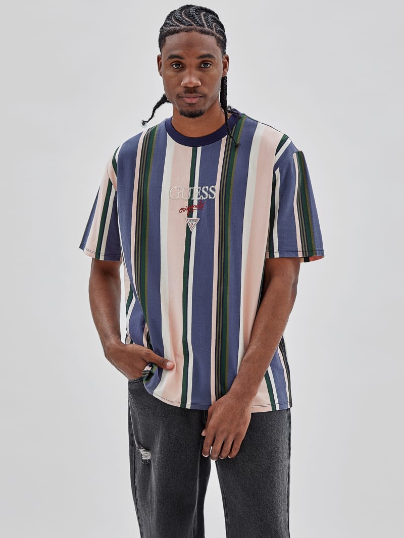 GUESS Originals Eco Stiped Logo Tee