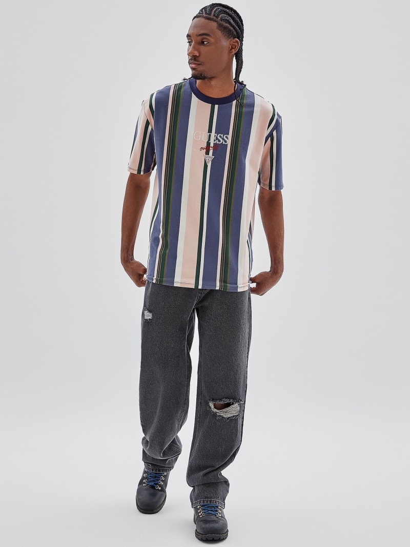 Guess t shirt vertical stripes discount