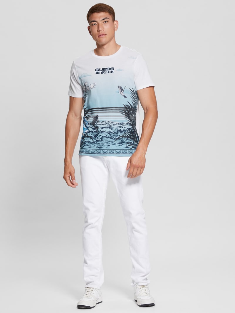 Guess t discount shirt homme rayé