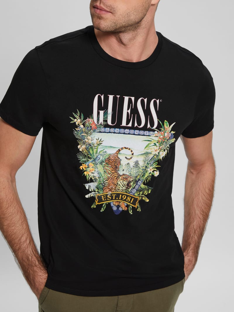 Guess Men's Alameda Burnout Tiger Graphic T-Shirt