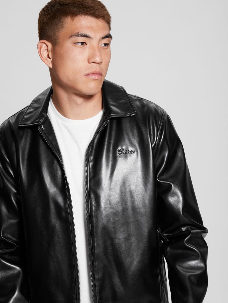 District FauxLeather Zip Jacket