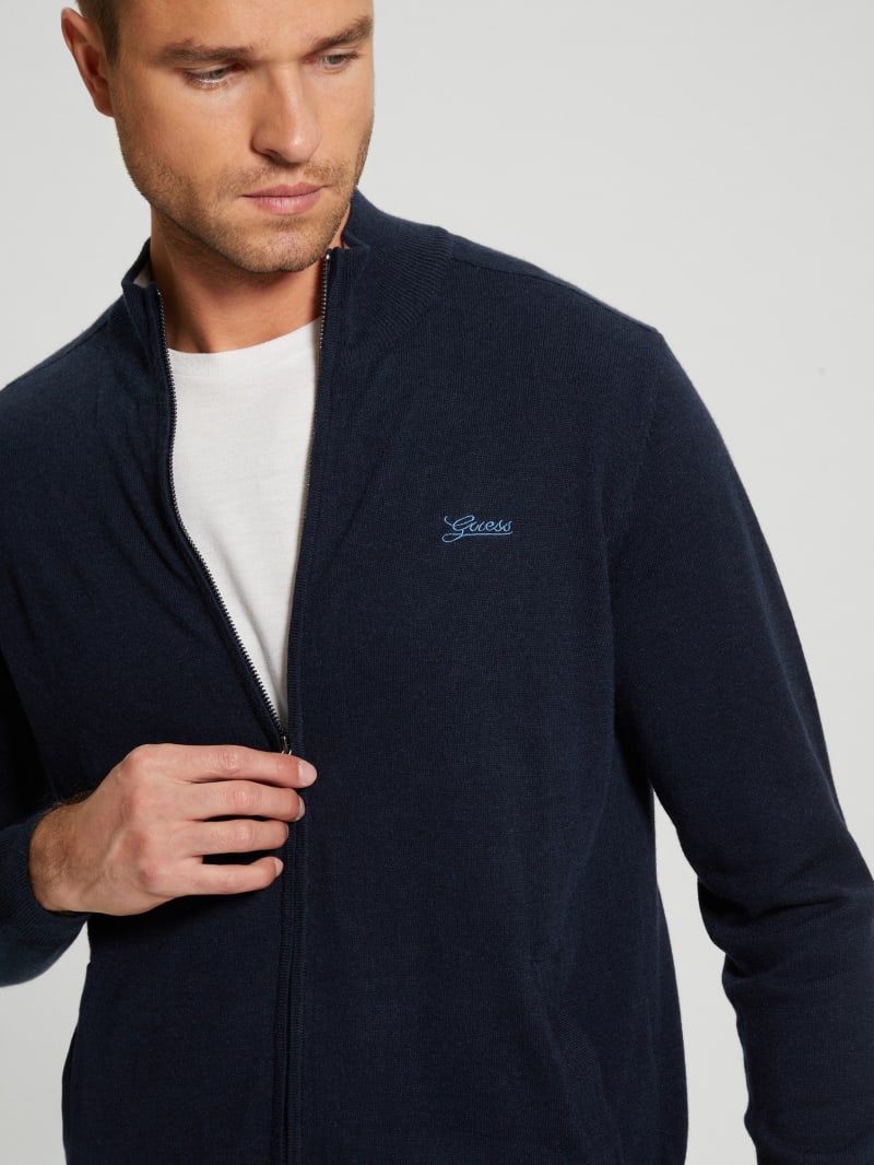 Eco Vaughan Zip Cardigan Sweater | GUESS Canada