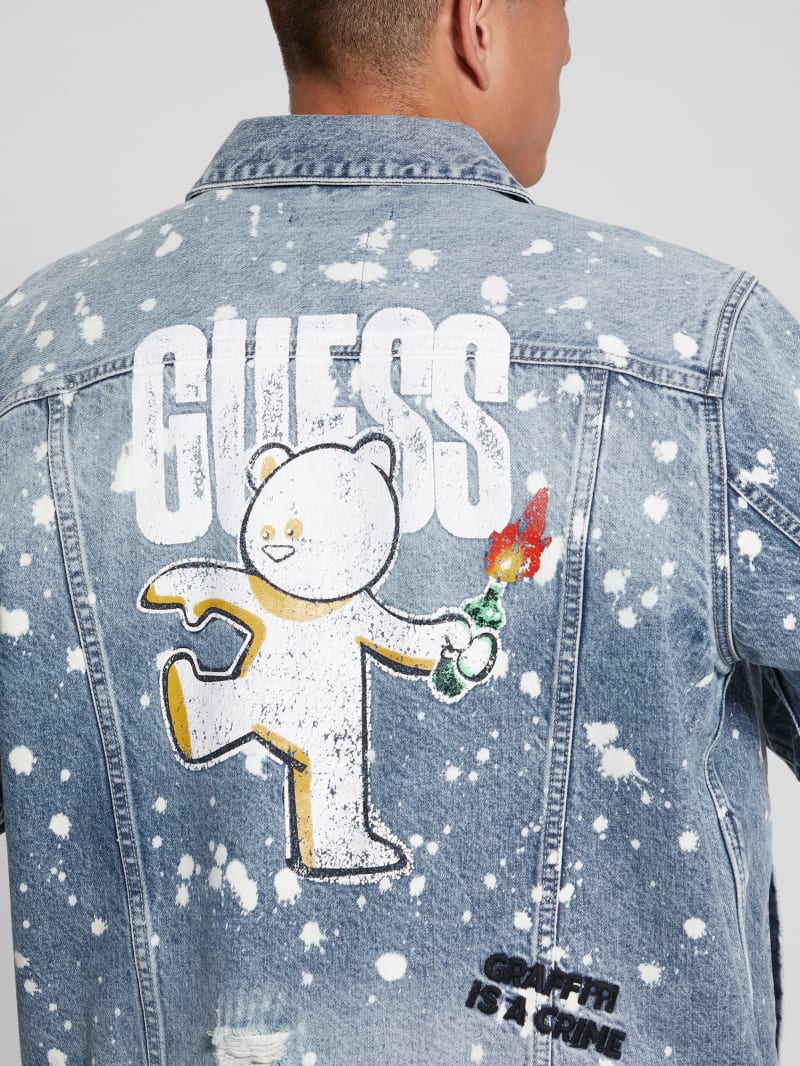 Guess graffiti denim jacket online