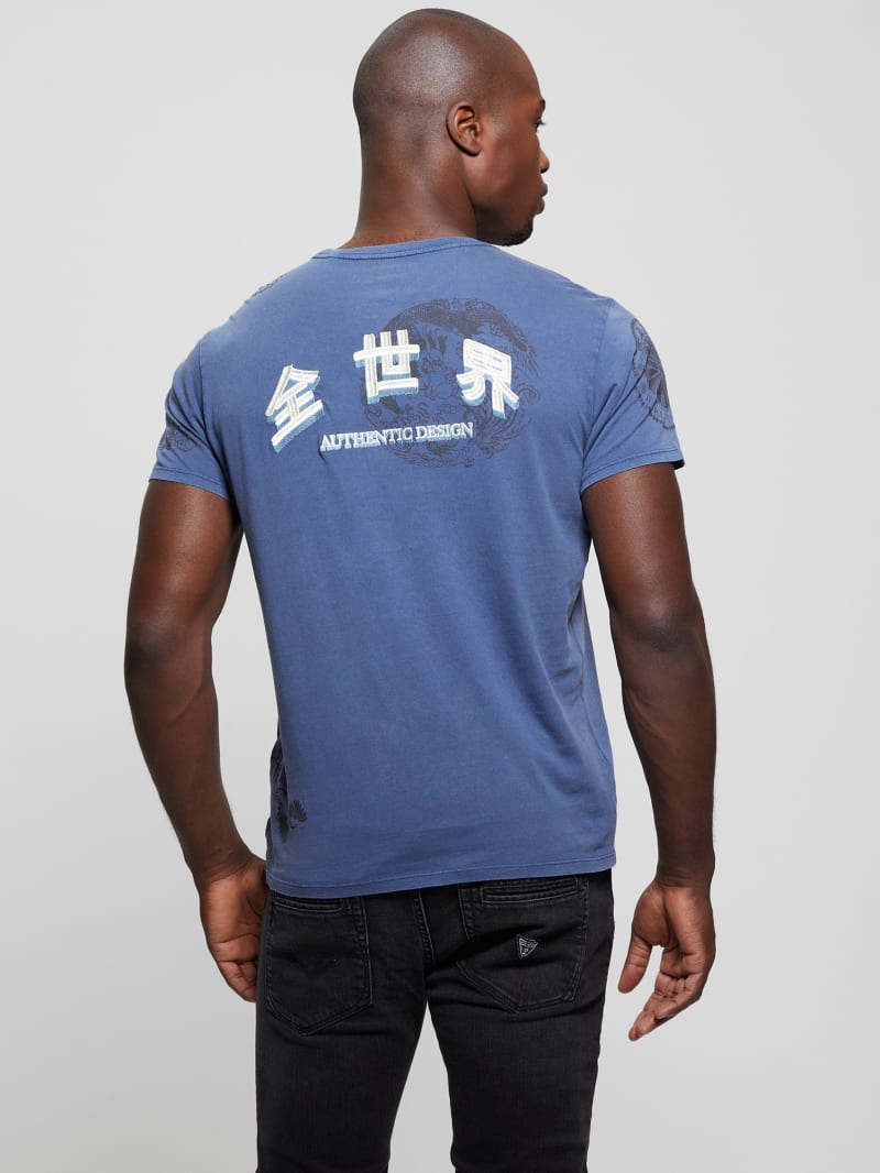 Guess blue t shirt on sale