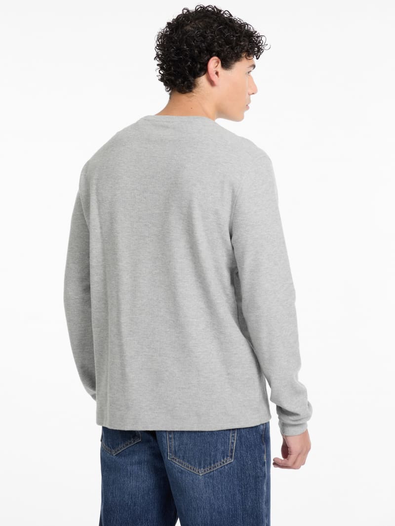 Waffle-Knit Mini Triangle Long-Sleeve Tee