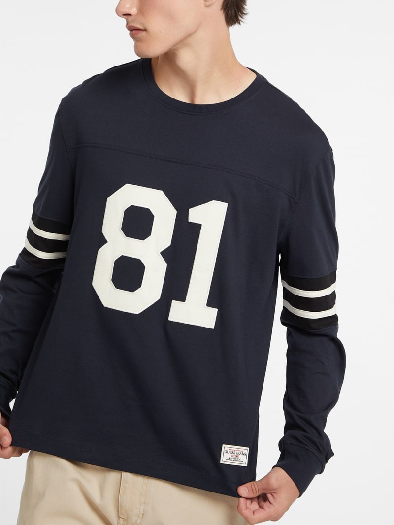 Number 81 Striped Long Sleeve Tee