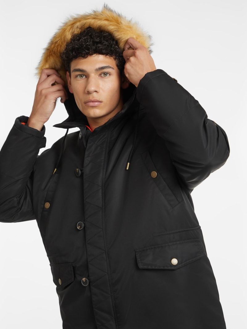 Guess black parka hot sale