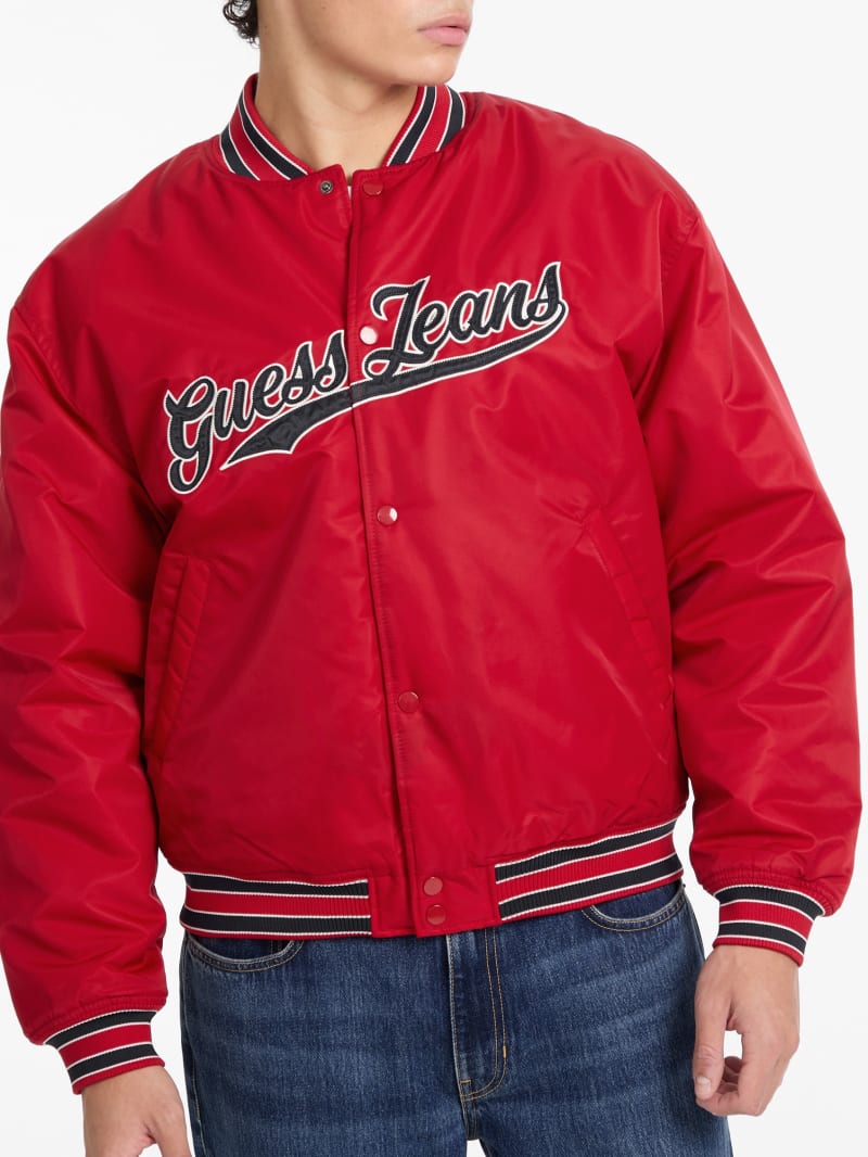 Script Patch Varsity Jacket | GUESS Canada
