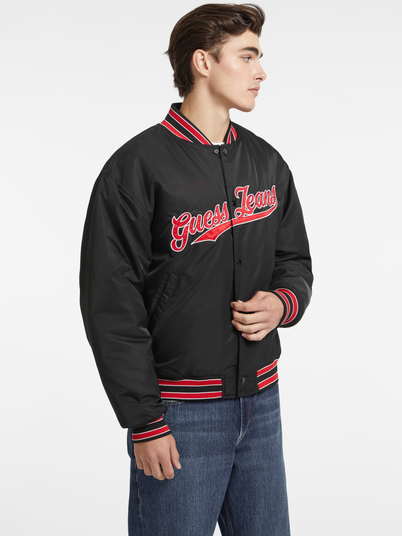 Script Patch Varsity Jacket GUESS Canada