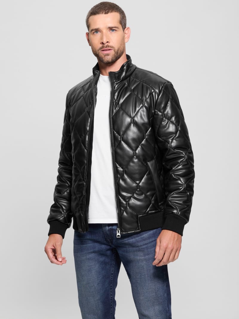 Quilted Faux-Leather Jacket | GUESS