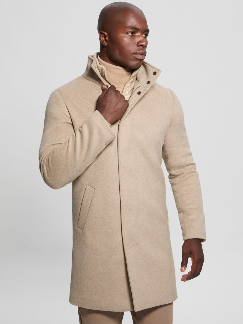 Guess men's wool coat deals
