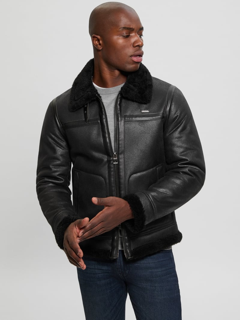 Aviator Shearling Jacket GUESS Canada