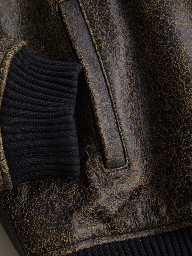 crackle leather hoodie | GUESS crackle leather hoodie | GUESS