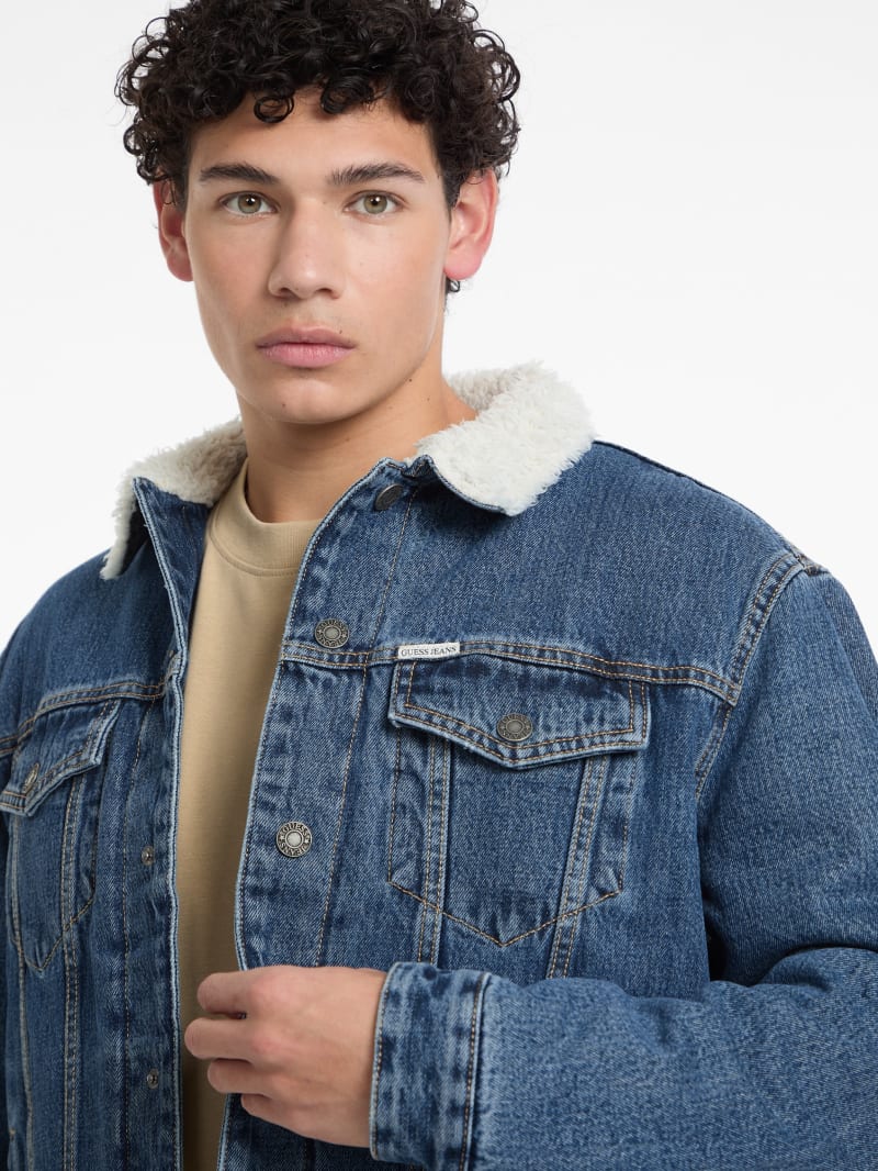 Sherpa Collar Denim Trucker Jacket | GUESS