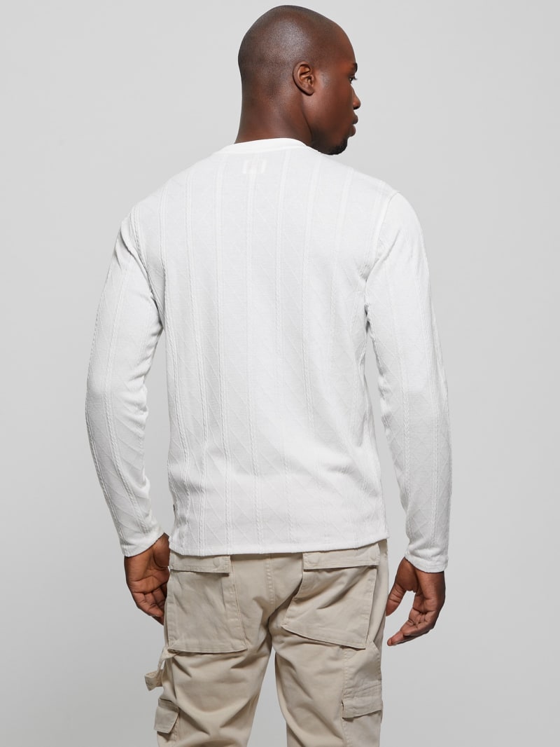 Textured Knit Long Sleeve Top GUESS Canada