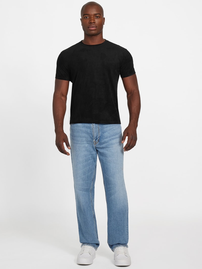 GUESS Men's Garrett Long Sleeve Crew Neck Shirt In Faux Suede - Regular Fit - View #9