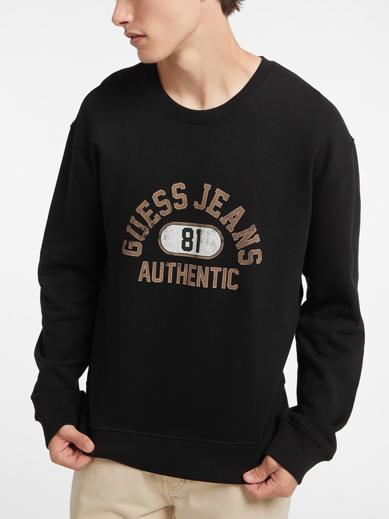 Guess repeat logo crewneck store